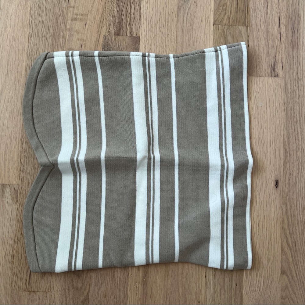 Taupe and white tube top